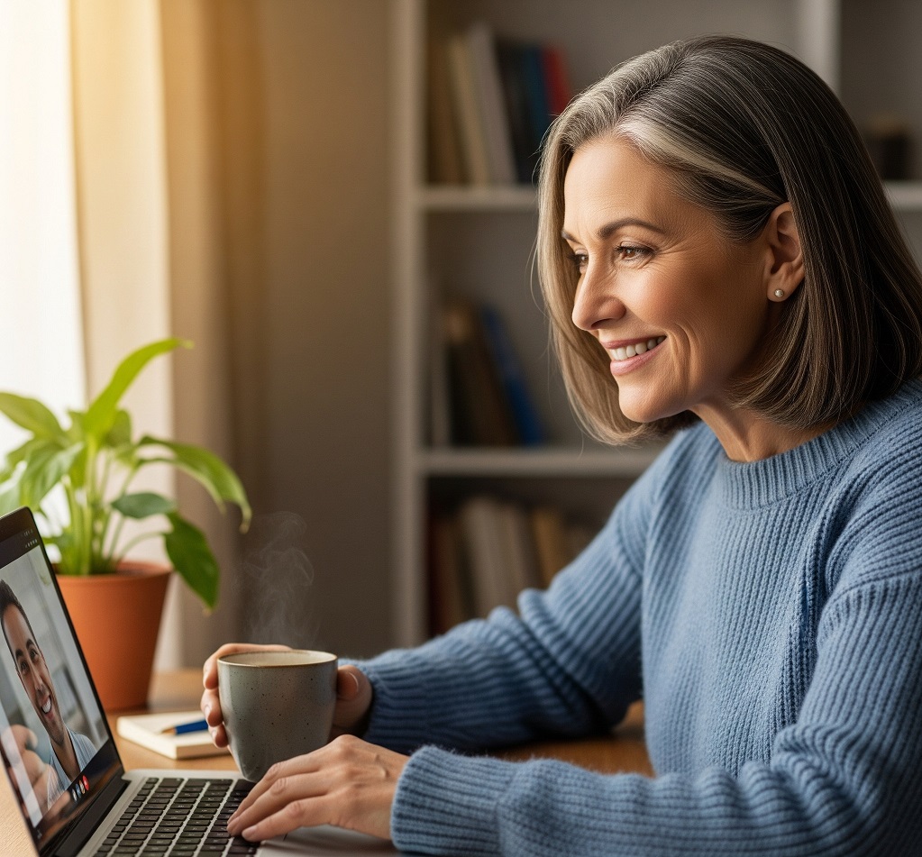 Woman sitting at her computer